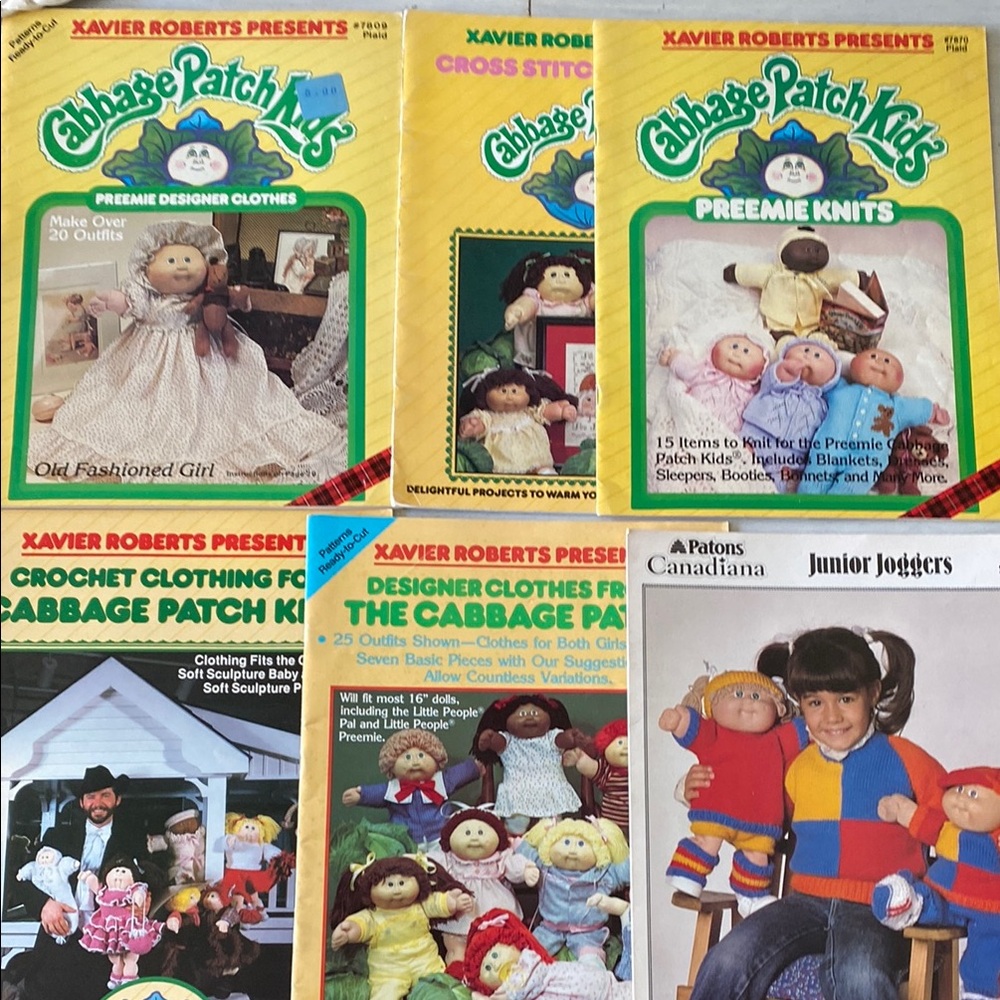 Vintage Cabbage Patch Doll Kids Preemie Clothing Sewing Knitting Booklets